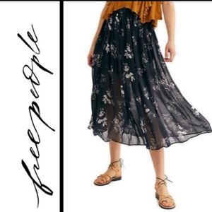FREE PEOPLE "Lydia" Midi Skirt